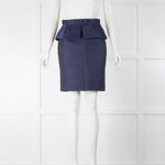 Burberry Prorsum Blue Satin Bow Front Short Skirt