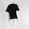 Victoria Victoria Beckham Black Bird Frill Trim T-Shirt
