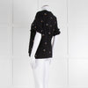 Victoria Victoria Beckham Black Bird Frill Trim T-Shirt