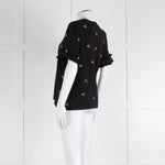 Victoria Victoria Beckham Black Bird Frill Trim T-Shirt
