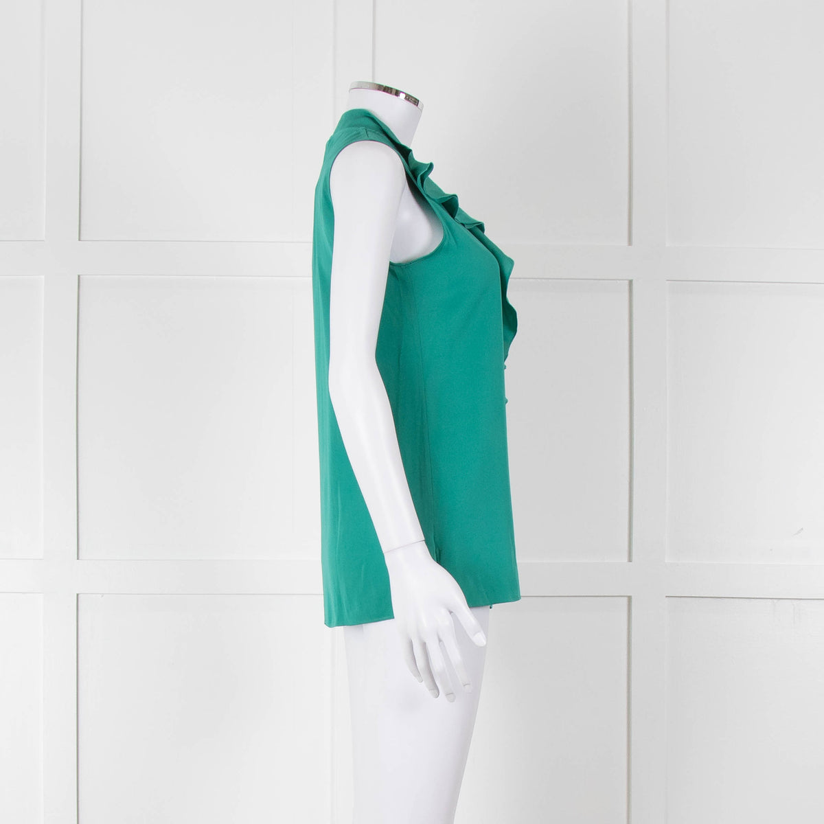 Kobi Halperin Turquoise Frill Front Sleeveless Top