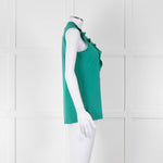 Kobi Halperin Turquoise Frill Front Sleeveless Top