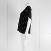 Victoria Victoria Beckham Black Bird Frill Trim T-Shirt