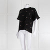 Victoria Victoria Beckham Black Bird Frill Trim T-Shirt