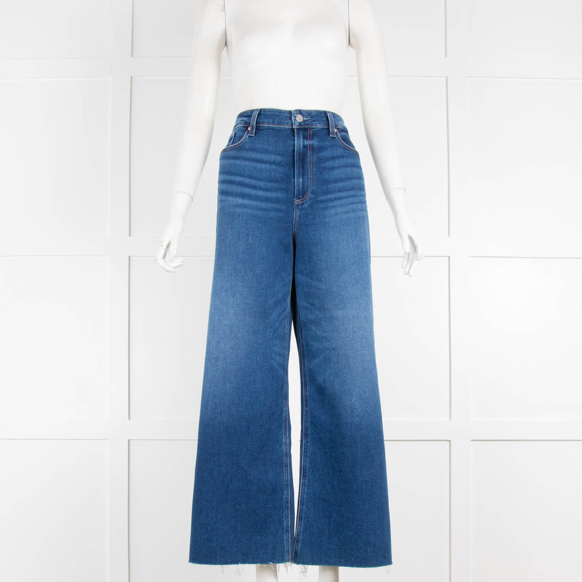 Paige Blue Anessa Wide Leg High Rise Jeans