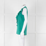 Kobi Halperin Turquoise Frill Front Sleeveless Top