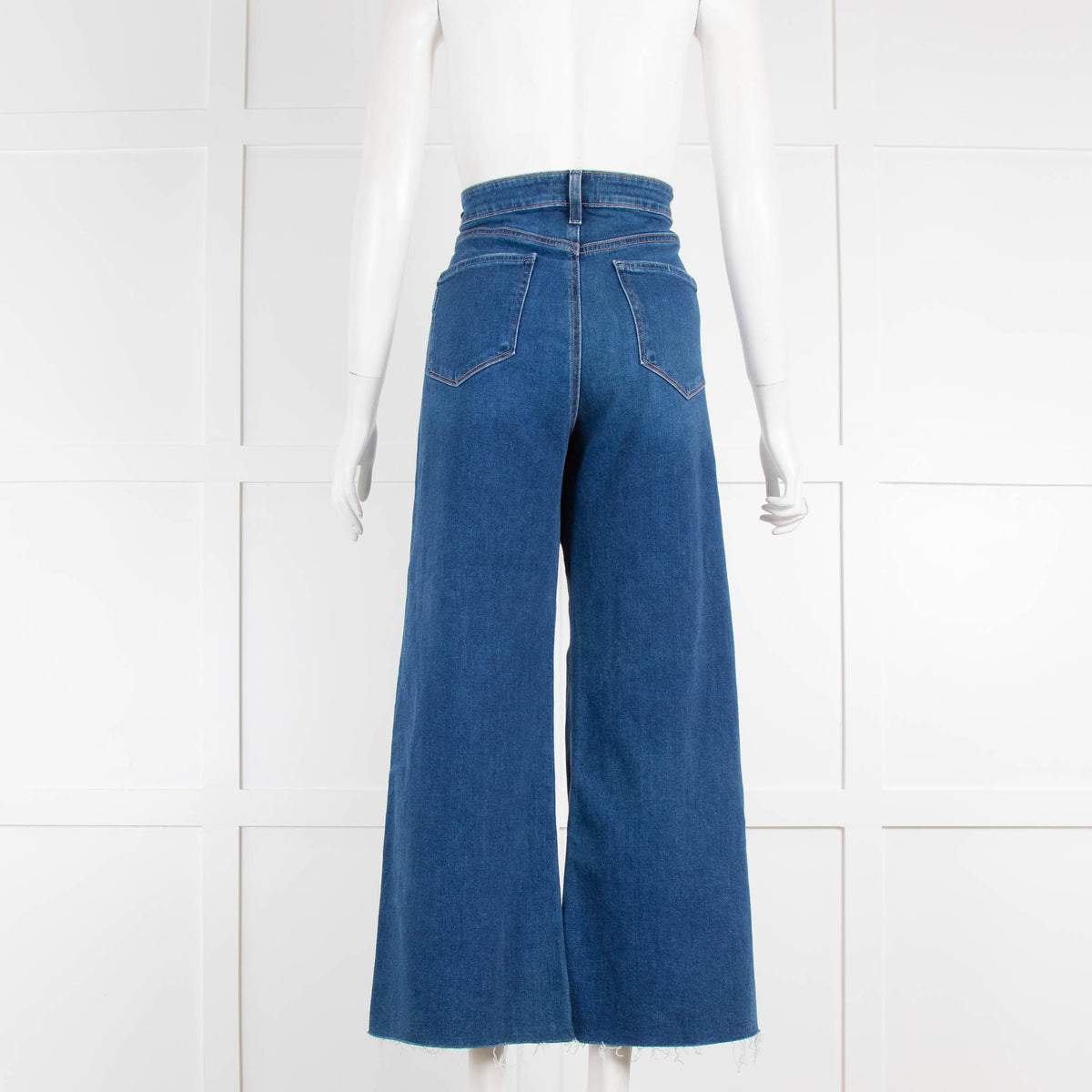 Paige Blue Anessa Wide Leg High Rise Jeans