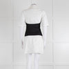 Anna Quan White Cotton Black Wide Waistband Mini Dress