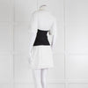 Anna Quan White Cotton Black Wide Waistband Mini Dress