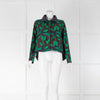 Akris Green Brown Navy Abstract Print Jacket