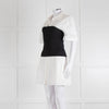 Anna Quan White Cotton Black Wide Waistband Mini Dress