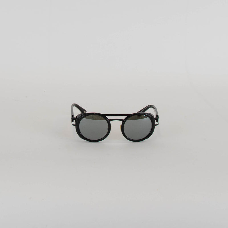 Moncler Black Mirrored Round Sunglasses