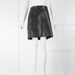 Dante 6  Black Textured Leather Skirt