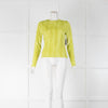 Stine Goya Neon Yellow Velvet Stripes Long Sleeve Top