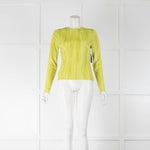 Stine Goya Neon Yellow Velvet Stripes Long Sleeve Top