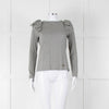 Carolina Herrera Grey Bow On Shoulders Long Sleeve T Shirt
