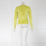 Stine Goya Neon Yellow Velvet Stripes Long Sleeve Top