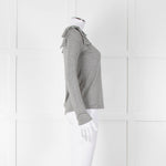 Carolina Herrera Grey Bow On Shoulders Long Sleeve T Shirt