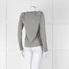 Carolina Herrera Grey Bow On Shoulders Long Sleeve T Shirt