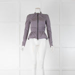 Burberry Lilac Rushed Peplum Jacket