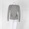 Carolina Herrera Grey Bow On Shoulders Long Sleeve T Shirt
