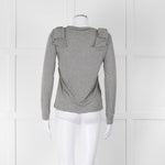 Carolina Herrera Grey Bow On Shoulders Long Sleeve T Shirt