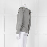 Carolina Herrera Grey Bow On Shoulders Long Sleeve T Shirt