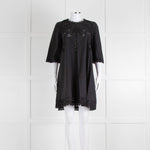 Isabel Marant Etoile Black Cotton Embroidered Tunic Dress