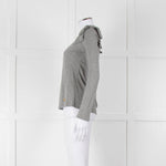 Carolina Herrera Grey Bow On Shoulders Long Sleeve T Shirt