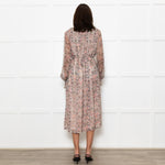 Zadig & Voltaire Pale Pink Multi Floral Oversized Belted Dress