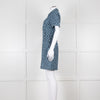 Sandro Navy Logo Print Collared Mini Dress
