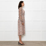 Zadig & Voltaire Pale Pink Multi Floral Oversized Belted Dress