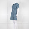 Sandro Navy Logo Print Collared Mini Dress
