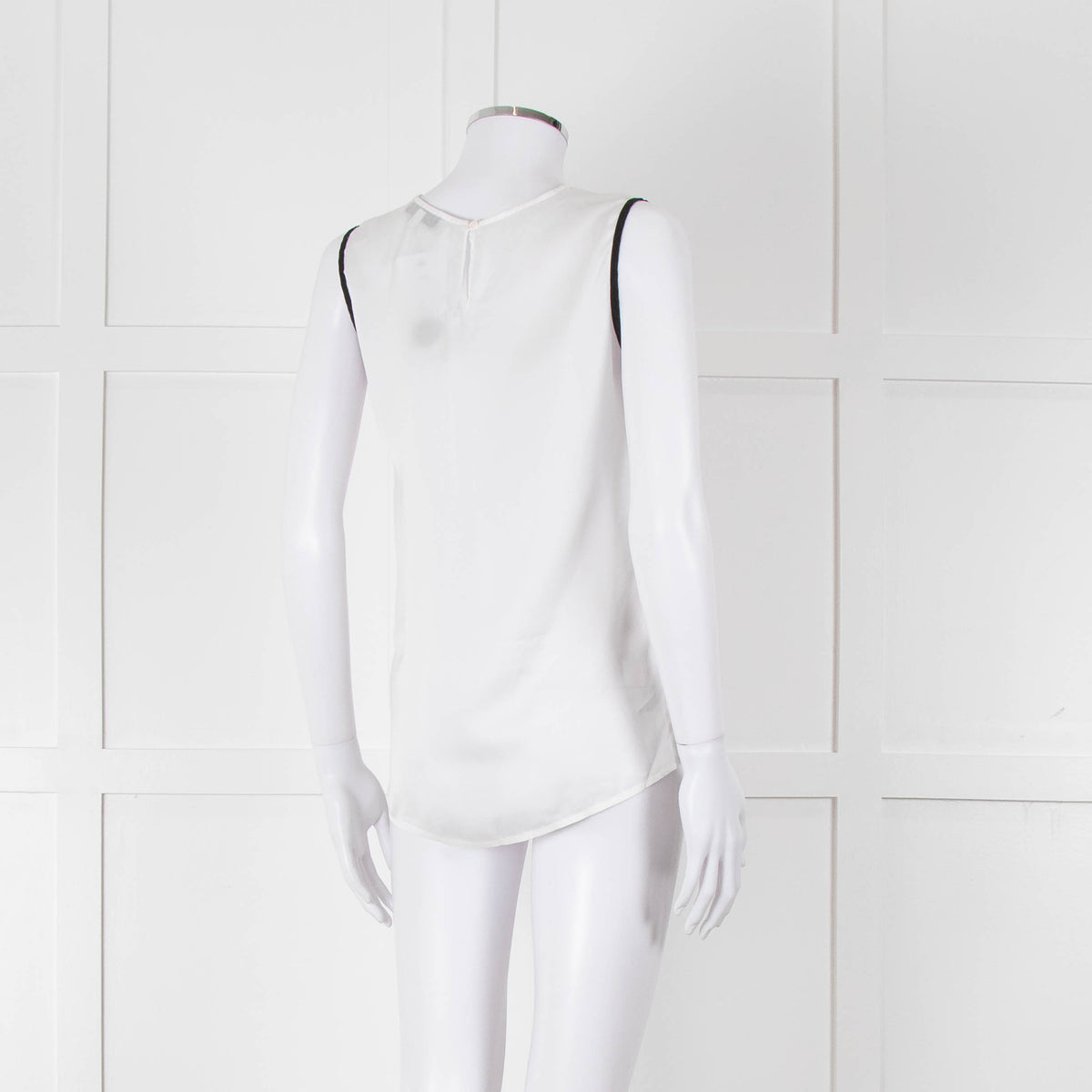 Sandro White Neon Pink Lace Front Sleeveless Top