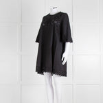 Isabel Marant Etoile Black Cotton Embroidered Tunic Dress