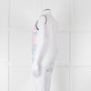 Sandro White Neon Pink Lace Front Sleeveless Top