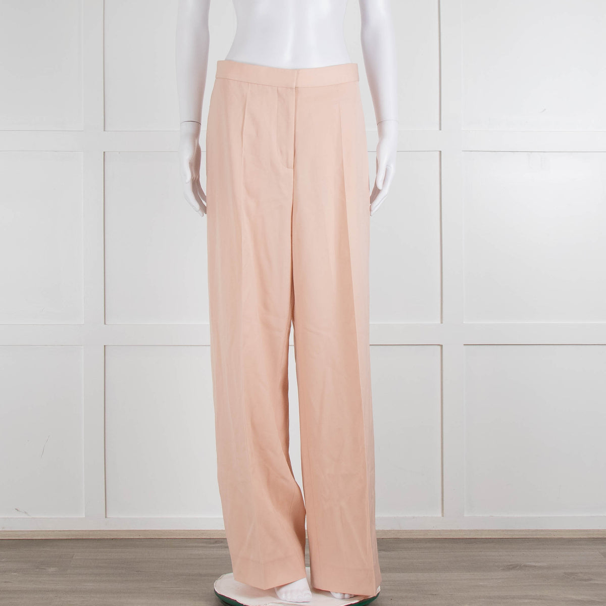 Stella McCartney Pale Pink Wool Wide Leg Trousers