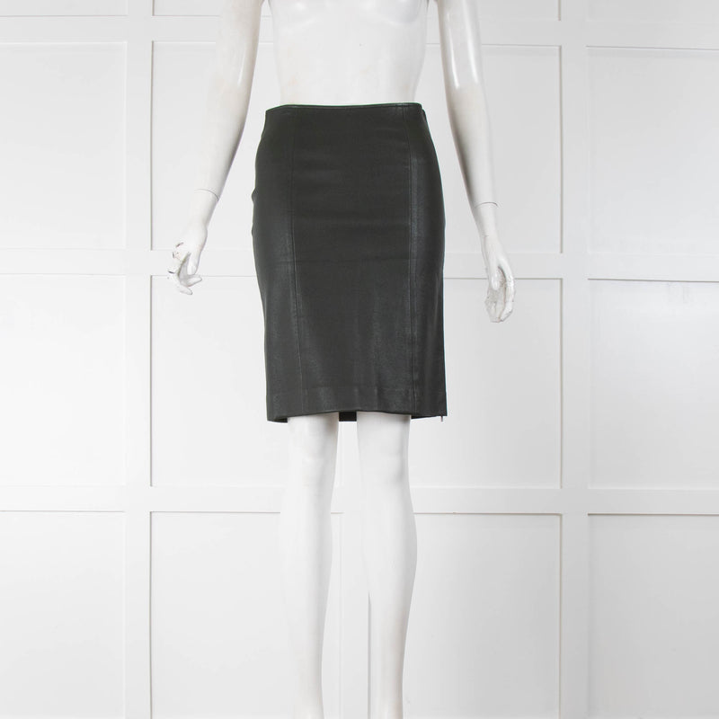 Joseph Green Leather Pencil Skirt