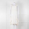 Miu Miu White Cream Lace Trim Sleeveless Dress