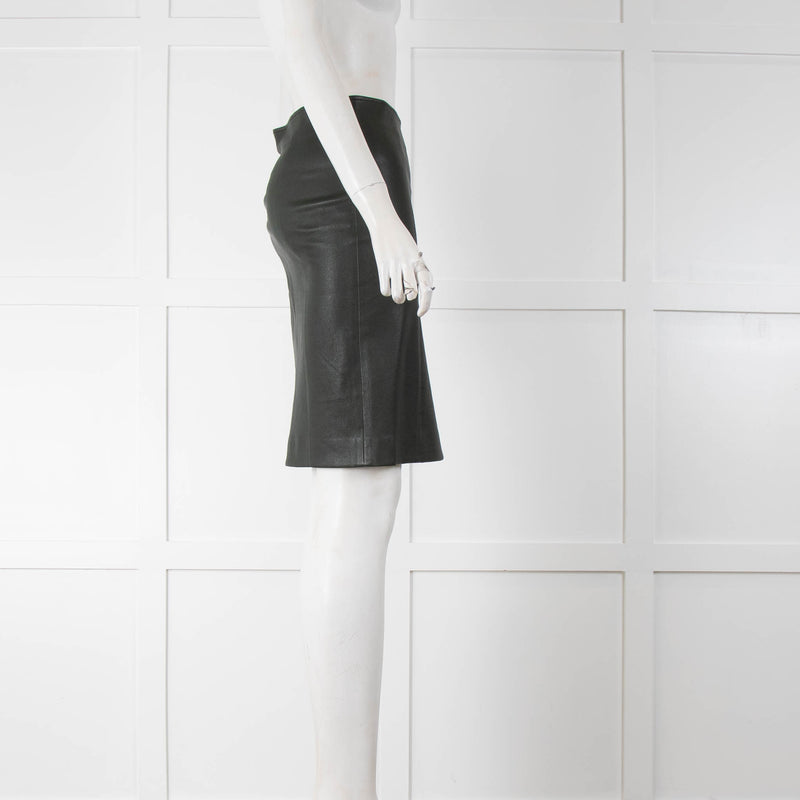 Joseph Green Leather Pencil Skirt