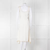 Miu Miu White Cream Lace Trim Sleeveless Dress