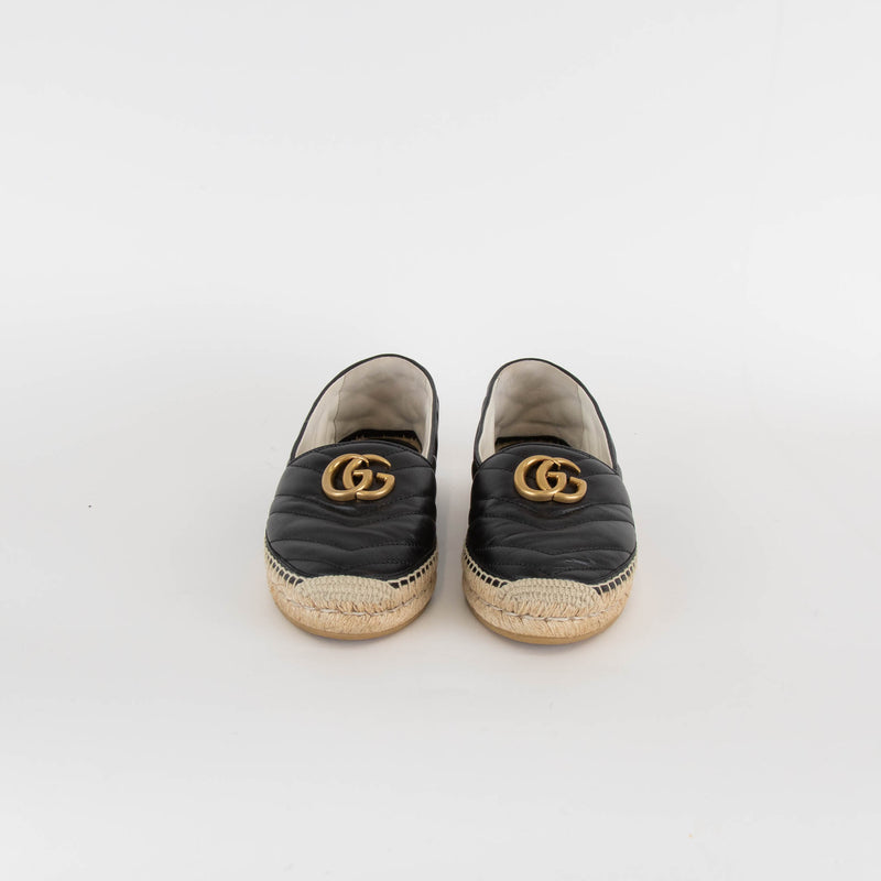 Gucci Black Leather Espadrilles