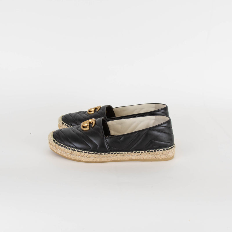 Gucci Black Leather Espadrilles