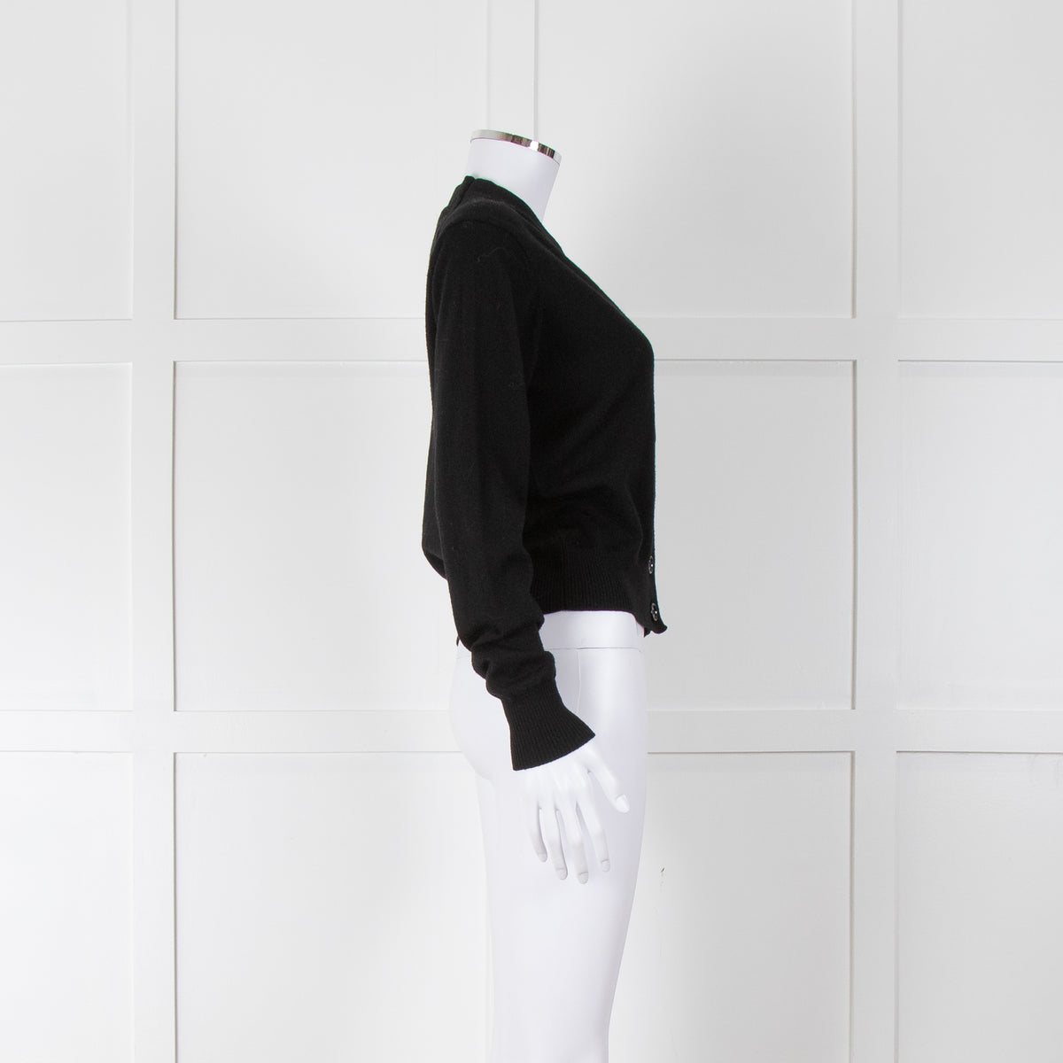 Ami Black Button Up Cardigan with Red Heart