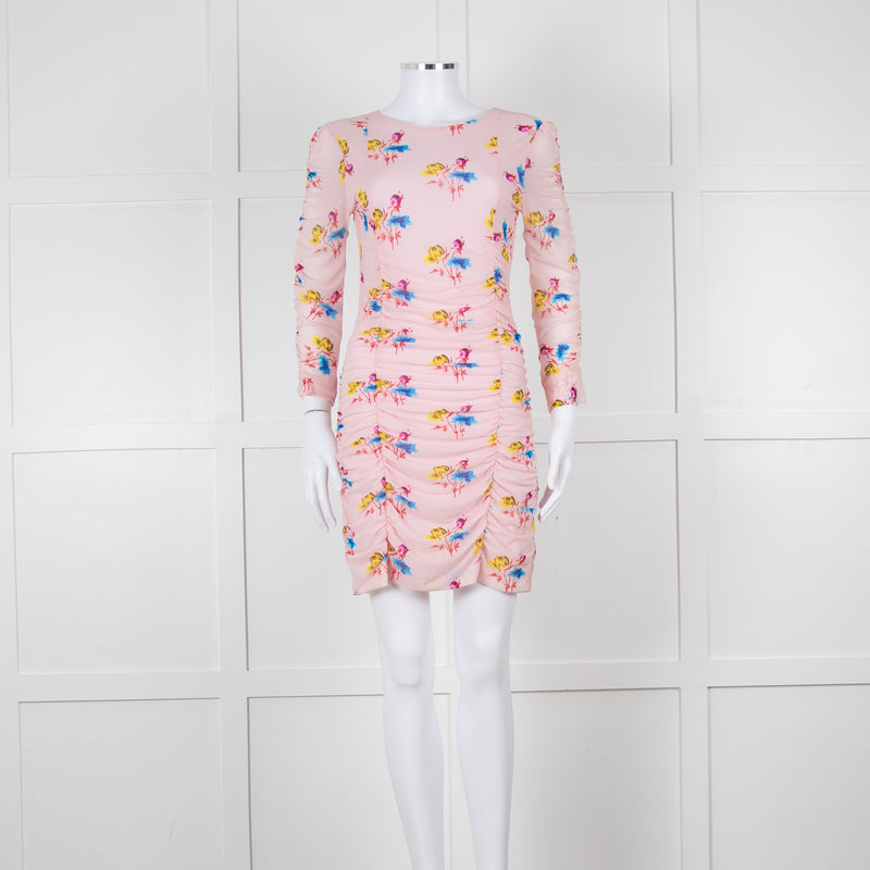 Ganni Ruched Multicoloured Ruched Dress