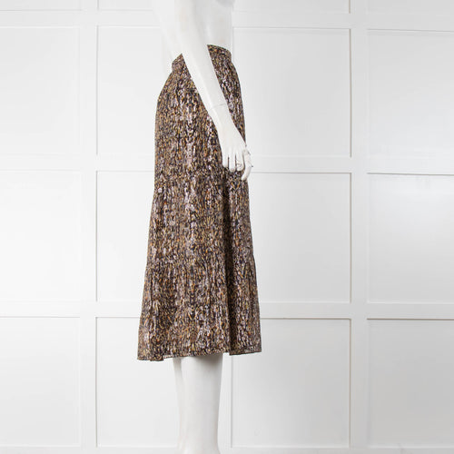 Ba&sh Silver Thread Tiered Skirt