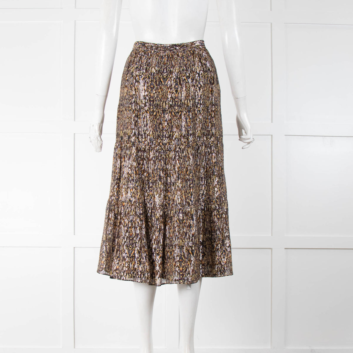 Ba&sh Silver Thread Tiered Skirt
