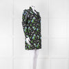 Sandro Black Green Blue Floral Lace Sleeves Mini Tunic