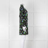 Sandro Black Green Blue Floral Lace Sleeves Mini Tunic