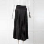 D .Exterior Grey Pleat Wool Skirt